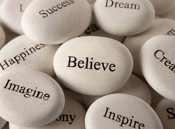 istock Inspirational stones - Believe 517156290