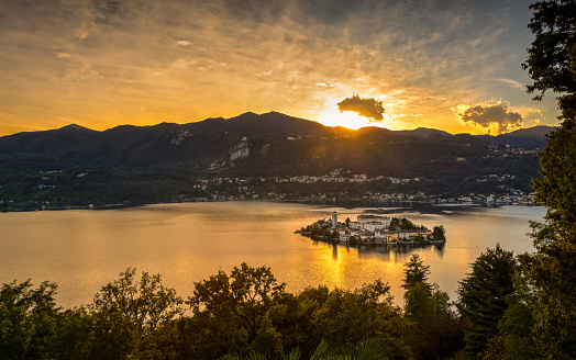 Lake Orta is known as the most romantic lake in Italy.  located in Piedmont in northern Italy a few miles away from the largest and most famous lake Maggiore.  In the middle of the lake there is the beautiful island of San Giulio.