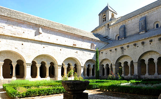 The cloister of abbey Notre-Dame de Sénanque - Luberon stock photo