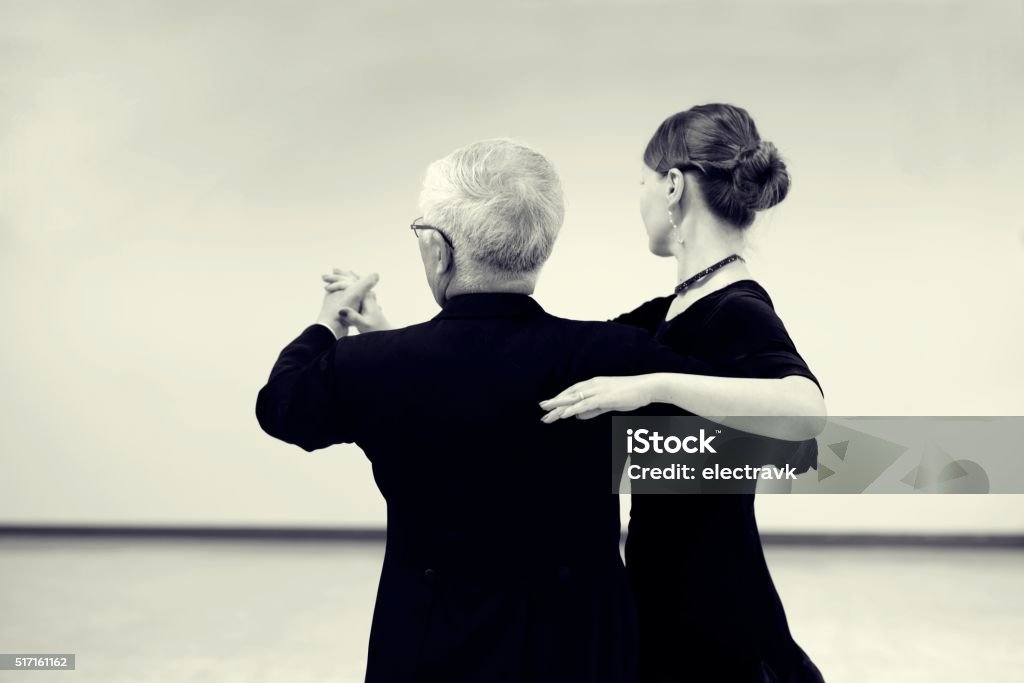 Ballroom dancing Dance partners practicing in their formal dance clothes. 30-39 Years Stock Photo