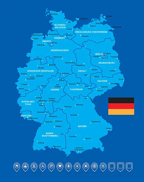 Vector illustration of Germany Map-Vector Illustration