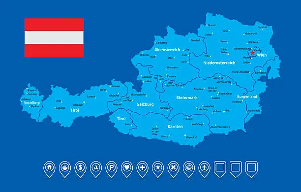 Vector illustration of Austria Map