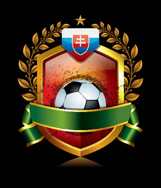 Vector illustration of Soccer Slovakia Icon with Laurel Wreath