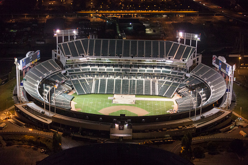 Chicago, IL, USA - AUGUST 23, 2019: The exterior of the MLB's Chicago White Sox's Guaranteed Rate Field. The baseball stadium has had many name changes over the years but is best known for Comisky.