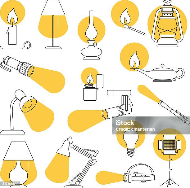 Lamp Lights Stock Illustration - Download Image Now - Electric Lamp, Vector, Back Lit