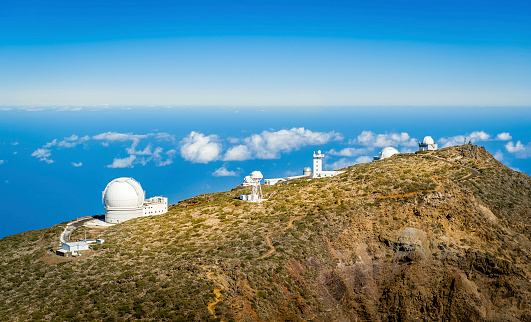 Observatory on Los Muchachos roque landscape. Canary island