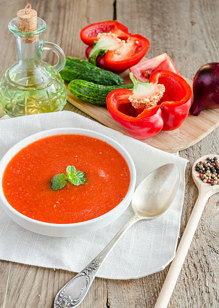 istock Portion of gazpacho with ingredients 517171183