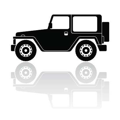 Silhouette illustration of off-road vehicle