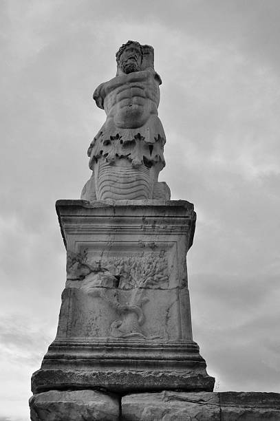 triton triton statue - statue greek culture neptune greece photos et images de collection