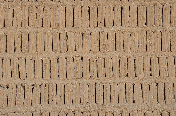 Adobe blocks from a Huaca, Miraflores, Peru.