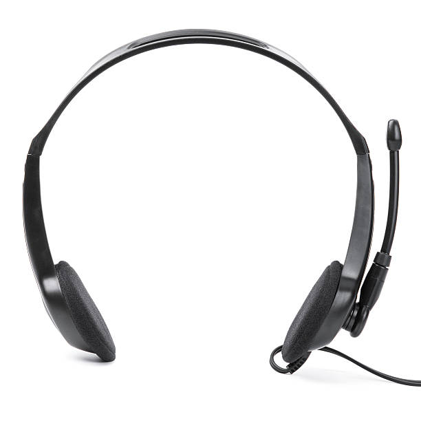 istock Headphones with mic on white background. 517173237