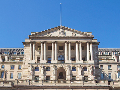 The historical building of the Bank of England, London, UK