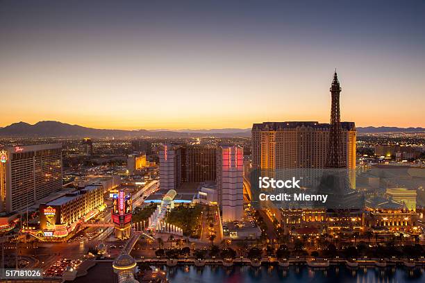 Las Vegas City Sunset Stock Photo - Download Image Now - Las Vegas, Urban Skyline, Night