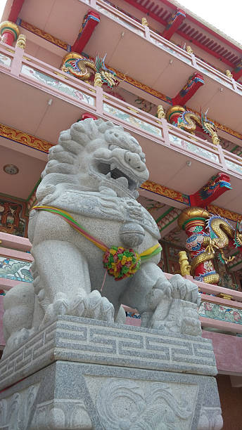 istock Lion statue in Chinese shrine, Chonburi,Thailand 517185172