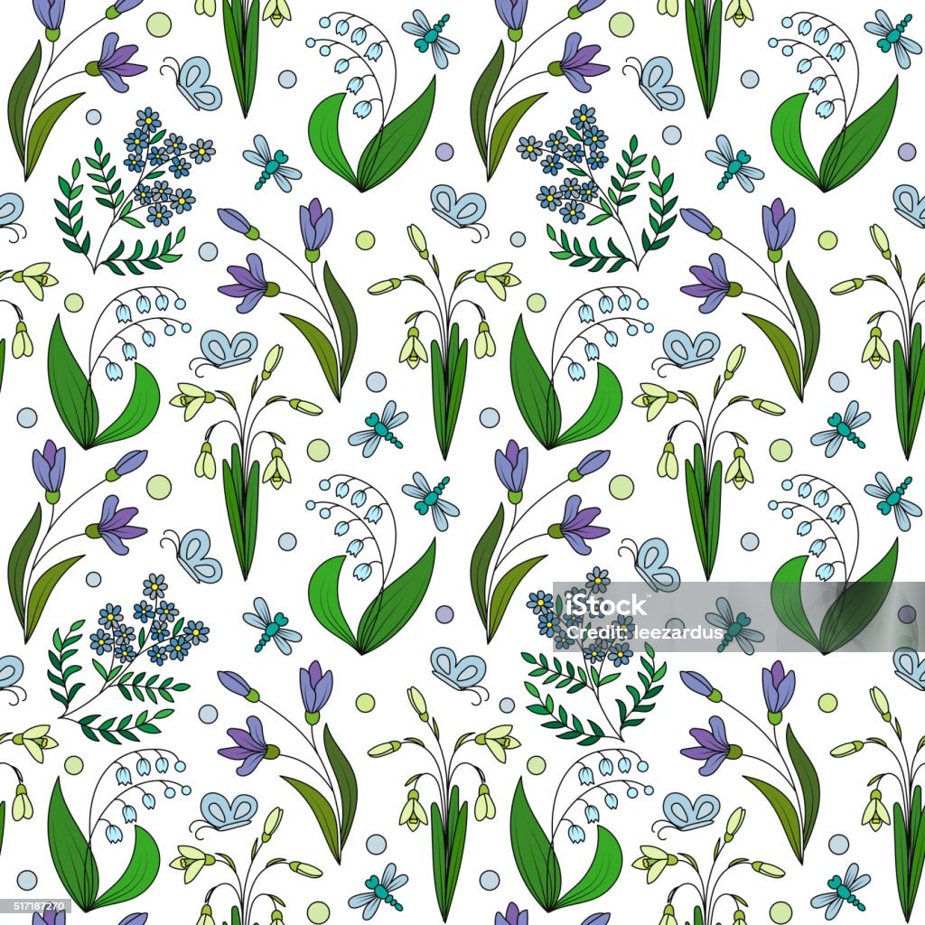 Spring Patterns Non Flower Seamless Pattern From Spring Flowers Stock Illustration - Download ...