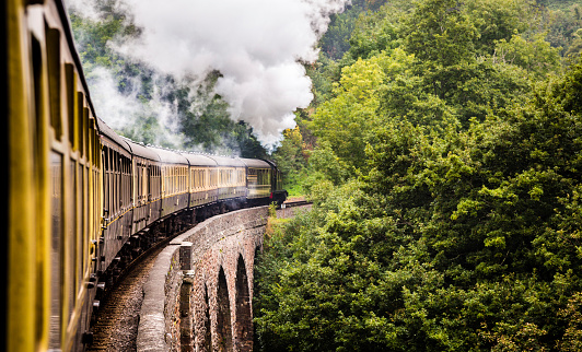 Long English Steam Train