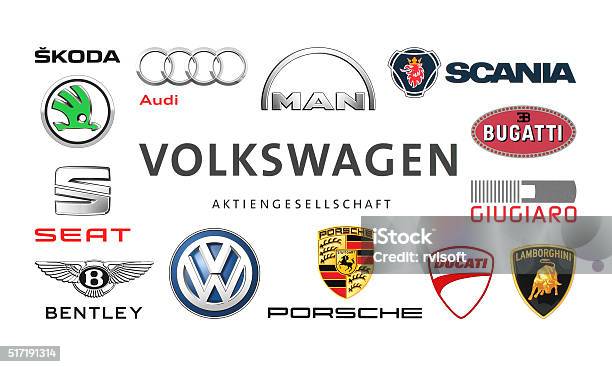 Sammlung Von Beliebten Auto Logos Stockfoto und mehr Bilder von Kommerzielle Herstellung - Kommerzielle Herstellung, Porsche, Sportwagen