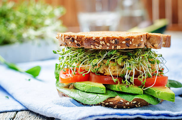 istock sprouts avocado tomato spinach chickpeas burger rye sandwich 517191348