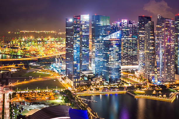 istock Panoramic View of Singapore at Dusk 517194703