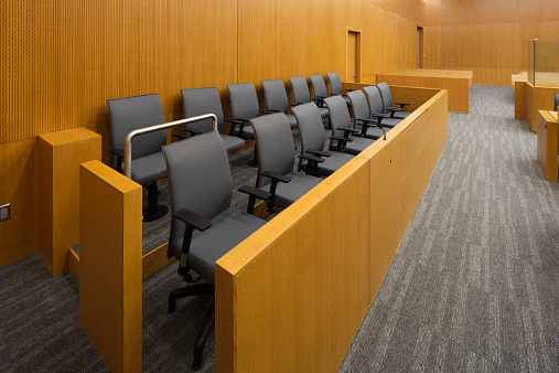 Jury Box in a new court room