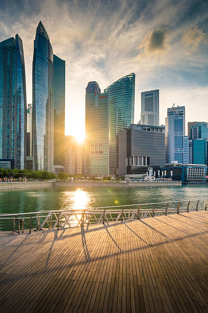 istock Panoramic View of Singapore at Dusk 517198775