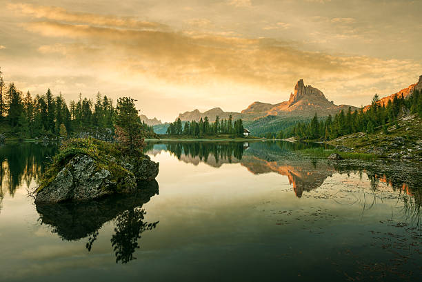 istock Beautiful mountain lake in the Dolomites 517198997