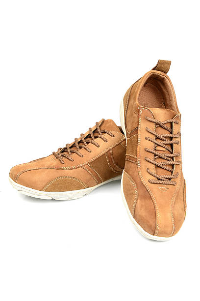 istock Brown men shoes isolated on white background 517200057