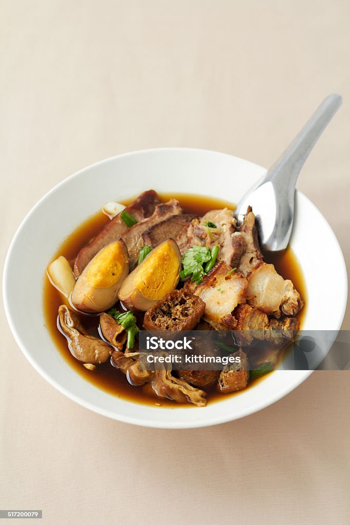 Boiled Chinese pasta square soup Asia Stock Photo