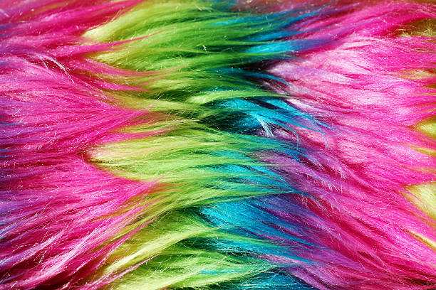 istock Neon color faux fur background 517201267