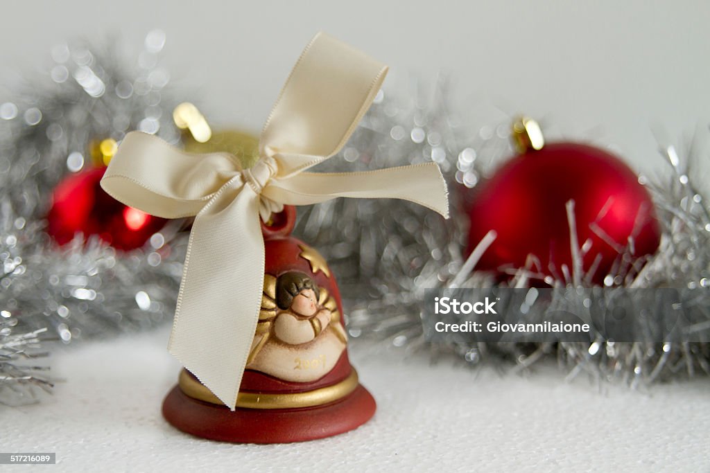 Christmas bell and red balls Christmas red ball and bell wishing the new year Bell Stock Photo