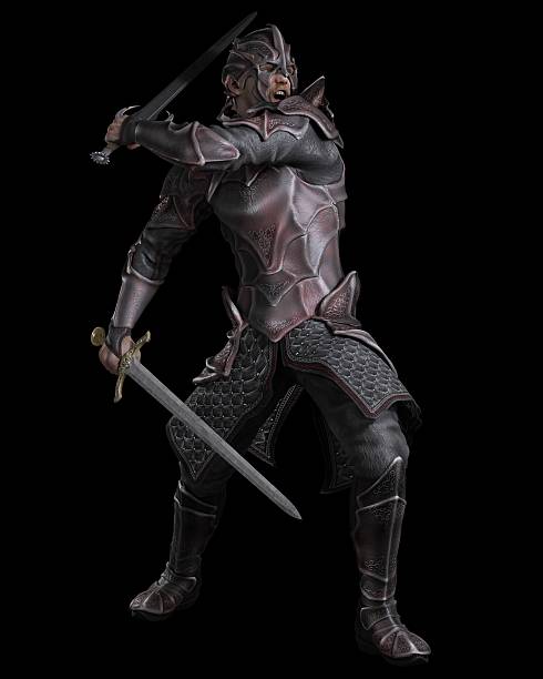 istock Dark Fantasy Knight with Two Swords 517218101