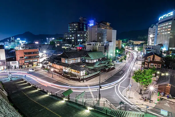 Dogo Onsen of Matsuyama, Japan. Dogo Onsen is one of the most famous hot spring bath houses in Japan