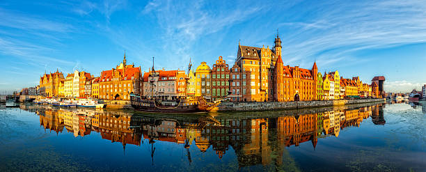The Gdansk Old Town The riverside with the characteristic promenade of Gdansk, Poland. gdansk photos stock pictures, royalty-free photos & images