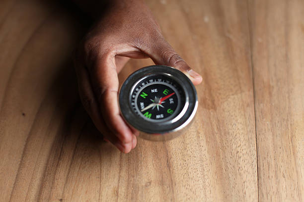istock Compass holding on the hand palm 517223332
