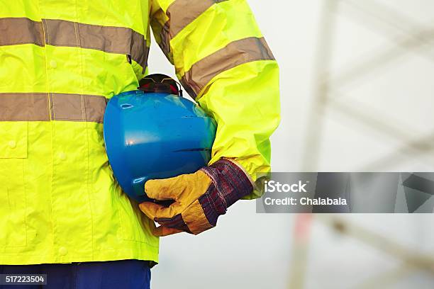 Worker With Helmet Stock Photo - Download Image Now - Protective Workwear, Adult, Adults Only