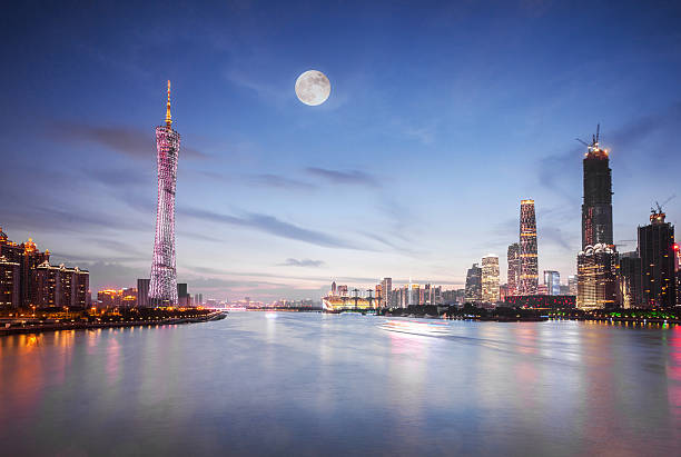 istock Guangzhou CBD in Moon Night 517225842