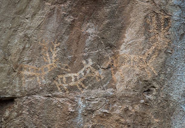 istock Prehistoric drawings at Lipci Rock, Montenegro 517227716