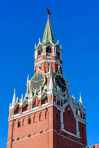 Photo of Spasskaya tower in Kremlin in Moscow, Russia