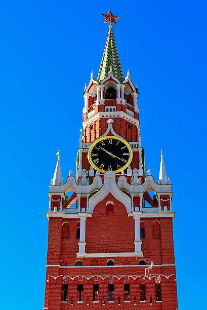 Photo of Spasskaya tower in Red Square, Moscow, Russia