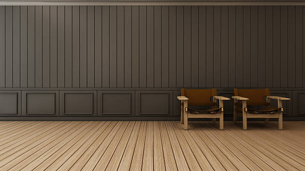 istock Chair wood old background classsic style wall - 3d render 517230242