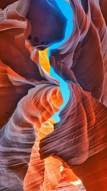 Antelope Canyon is a slot canyon in the American Southwest. It is located on Navajo land east of Page, Arizona.