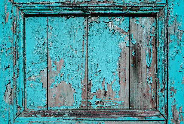 istock wood texture with peeling turquoise paint 517231462