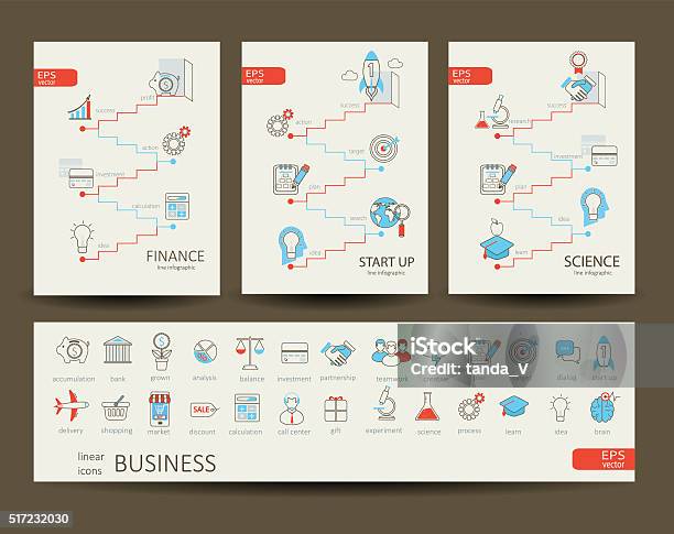 Infographics Of Finance Science Startup Business Stock Illustration - Download Image Now
