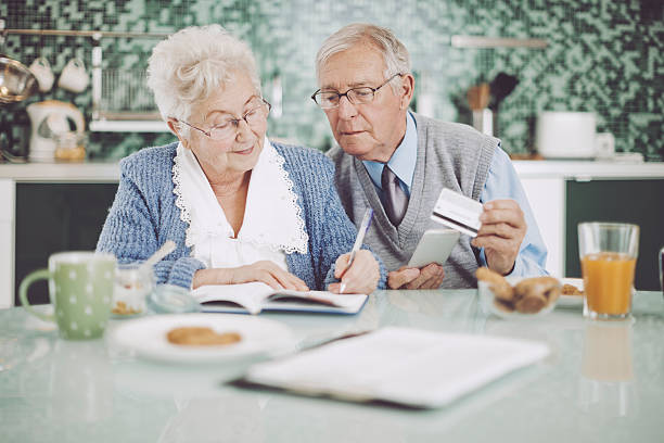 istock Senior couple having breakfast together 517232728