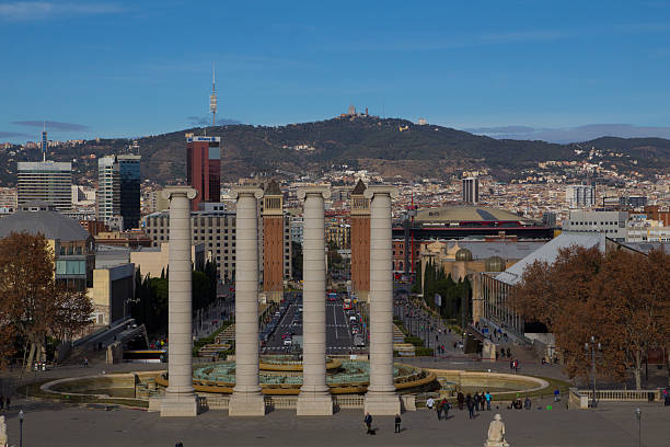 Barcelona city center stock photo