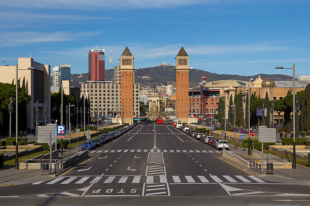 Barcelona city view stock photo