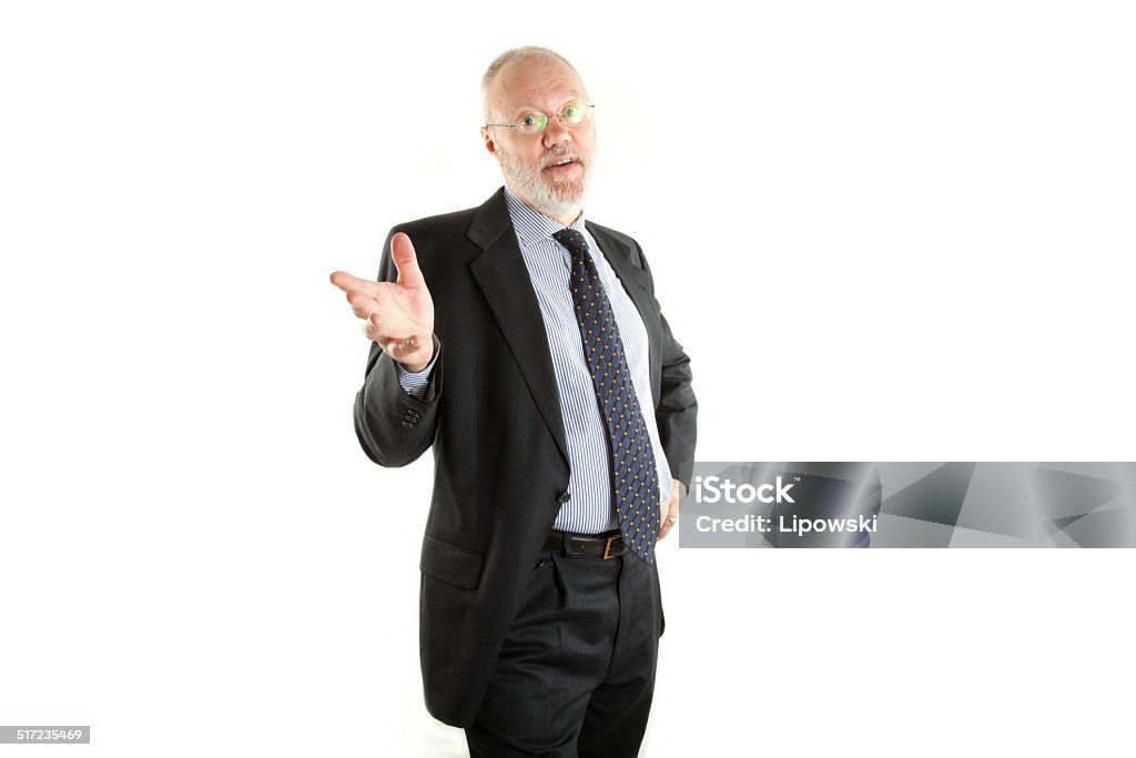 Mature man on white background Mature man on white background with white wine posing as teacher Adult Stock Photo