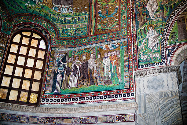 모자이크 메트로폴리스 san vitale, ravenna - justinian 뉴스 사진 이미지