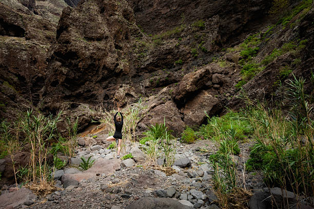 istock Yoga session on Tenerife rocks 517236014