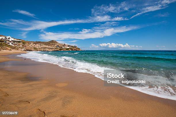 Paradise Beach In Mykonos Stock Photo - Download Image Now - Mykonos, Beach, Aegean Sea